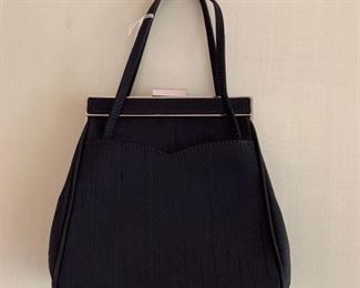 Suarez Navy Shantung Silk Handbag (7'' x 7'') $60