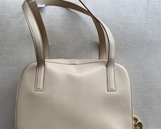 Ferragamo Cream Handbag (11'' x 10'') $180