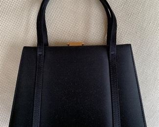 Stuart Weitzman Black Satin Handbag (8.5'' x 6'') $60