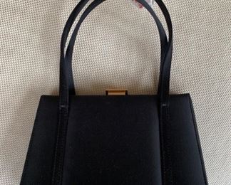 Stuart Weitzman Black Satin Handbag (8.5'' x 6'') $60