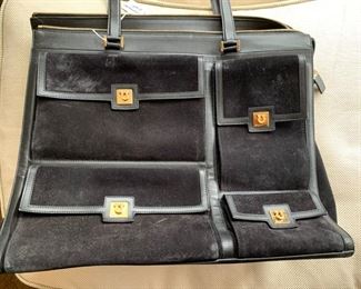 Ferragamo Black Suede Handbag (17'' x 14'') $180