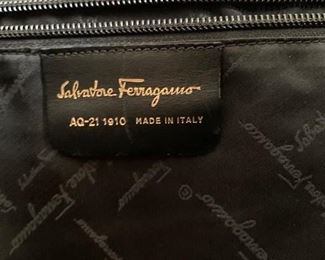 Ferragamo Black Suede Handbag (17'' x 14'') $180