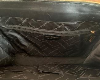 Ferragamo Black Suede Handbag (17'' x 14'') $180