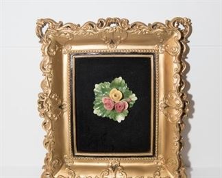 C5	Framed Capidimonte Style Flowers on Felt (13x15)	$19.95