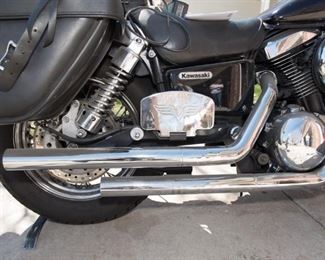 M1	2003 Kawasaki Vulcan 1500 Classic, Big Bore V-Twin Cruiser, Chrome Wire Wheels, Tall Windshield, Saddle Bags, Passenger Luggage Rack and Backseat, 16,623 Miles, Metallic Purple -LOW MILEAGE-starts but won’t stay running.  Probably needs an engine flush                                                 Buy It Now            $2,895                                      Current Bid          $1,800   (please bid in increments of $100)