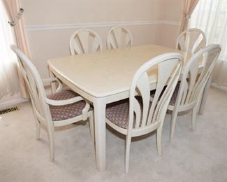 F6	66x 43.5x 29.5 H Blonde Maple Dining Room Set with 6 Chairs	$245.00