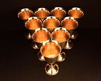 K7	Set of 10 5.75” L’Heure D’OR 24K Electroplate Goblets	$59.95