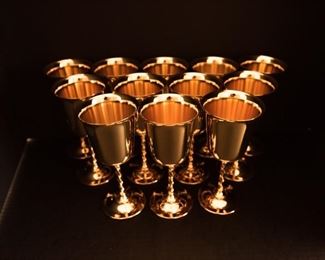 K25	Set of 12 4" L’Heure D’OR 24K Electroplate Goblets	$69.95