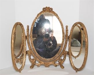 H2	Gold Tri Fold Vanity Mirror 19”	$49.95