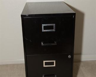 F16 	Black 2 Drawer Metal File Cabinet	$9.95