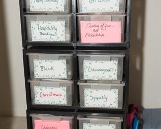 X11	11 Drawer Plastic Organizer with Greeting Cards	$19.95