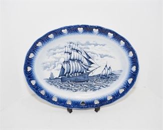C27	Blue and White 18” Platter Sailing Ships	$18.95
