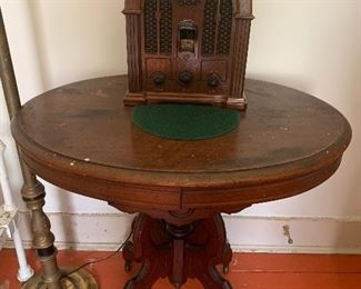 Small table 60.00 and radio 20.00