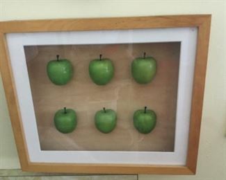 Shadow box green apples measures 12 wide by 11 tall by 2 deep $15.00 SALE $10.00