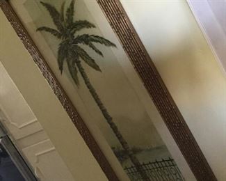 Long tall palm tree for entry or hall measures 16 wide by 40 tall deluxe frame artwork by C Winterle Olson $45.00 SALE $35.00 SALE $30.00