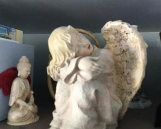 Sweetest little nighttime angel molded figurine 9 wide 8.5 tall by 7 deep $15.00 SALE $10.00