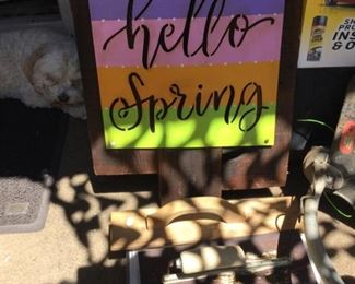 Hello Spring one of a kind custom sign $10.00