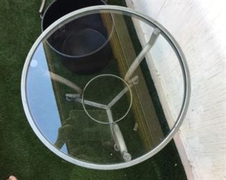 2 feet tall and 19 inches across these glass top tables would also trade out for a piece of wood if you prefer