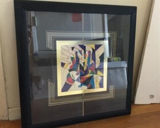 Local artist, great jazz or any genre of music, original signed, very cool matting t SALE $45.00hat shows through clear double glass, $65.00