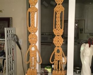 Long knotted works of art, $20.00 each, $35.00 for both, truly amazing work and perfect condition SALE $30.00 pair