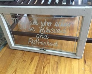 Lovely old sign without the angels on the sides but beautifully handpainted $35.00