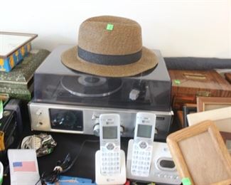 Panasonic stere0 $50, Hat $5, Telephones $10