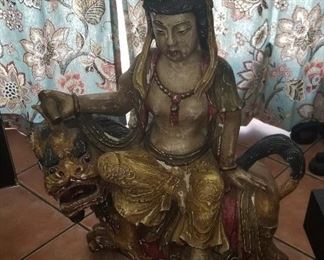 Indian Statue - Antique - (Heavy) - $ 600.00 - Please call 407.865.1004 to discuss price!