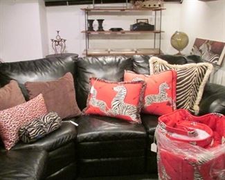 Leather Sectional and some fabulous pillows