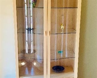 Copenhagen Design Display Cabinet ===> $500       Dimensions: 38" W x 58" H x 19" D                                               
2-drawer cabinet by Copenhagen Design              Dimensions: 38" W x 18" H x 22" D (four of these) ===> Each $200
