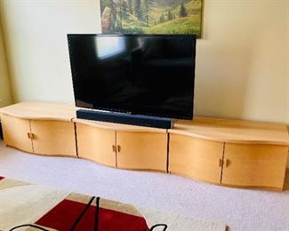 Copenhagen Design 2-door storage cabinets ===> $200 Each (there are 4 of these)                                                                           Dimensions: 38'W x 21" D x 18" H                                                        Samsung 55" Flat panel TV & Soundbar ===> $ 300                                   Model: UN55J6200AFXZA                                                      