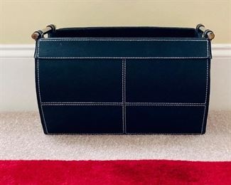 ALT VIEW: Black Leather basket ===> $30
