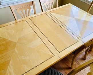 ALT VIEW:        HAVERTY's Dining Room SUITE       
===> $1,250 /OBO    Dimensions: 77.5" L x 41.25" W x 30" H (includes 1 leaf, four side chairs & 2 arm chairs)                             
NOTE: Matching Breakfront also available