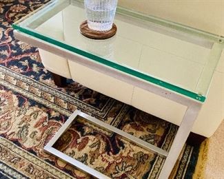 ALT VIEW: Modern glass/metal side tables ==> $120 each OR ONLY ===> $200 for the PAIR