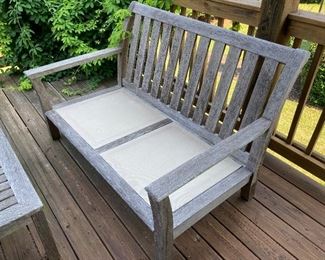 Gently Used Kingsley-Bate™ Chelsea Deep Seating Settee ==> $ 1,500 each  OR $2,500 for PAIR                                                                Dimensions: 56.5"W x 36"D x 34.5"H / Seat Height: 17"H / Arm Height: 22.5"H 
