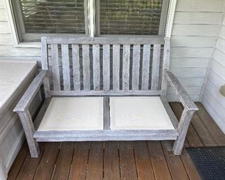 ALT VIEW: Gently Used Kingsley-Bate™ Chelsea Deep Seating Settee ==> $ 1,500 each  OR $2,500 for PAIR                                                                Dimensions: 56.5"W x 36"D x 34.5"H / Seat Height: 17"H / Arm Height: 22.5"H 