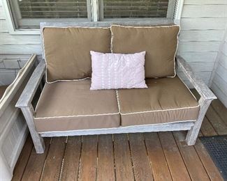 ALT VIEW: Gently Used Kingsley-Bate™ Chelsea Deep Seating Settee ==> $ 1,500 each  OR $2,500 for PAIR                                                                Dimensions: 56.5"W x 36"D x 34.5"H / Seat Height: 17"H / Arm Height: 22.5"H 