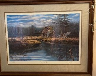 Terry Redlin "Colorful Trio" framed and matted
