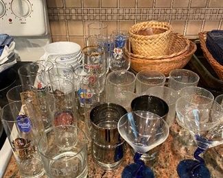 Glasses and baskets