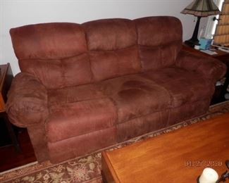 Lazy-Boy "Wall reclining sofa"  piece #2 of the set.....  excellent  condition or better and priced at 35 cents on the dollar $849.00...Cover is Tobacco color heavy ultra suede (760) 445-8571....CJ
