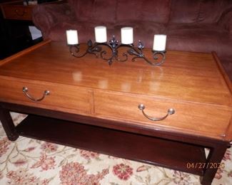 Lazy-Boy Galleries "Parsons Cocktail Table" with "Pass Through Drawers"....matches end tables.....cocktail table $189.00.  (760) 445-8571..........CJ