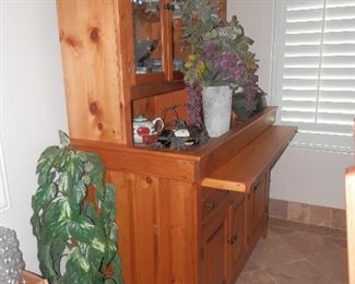 Side view....Majestic Country Pine hutch....Bargain at $450.00