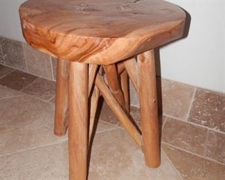 Hand Made Burl hardwood slab stool...."cool stool"  17 inches high $75.00....milk your cows in country style  (760) 445-8571....CJ