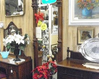 $1150.00     ****SUPER RARE*****19th century "Peer Mirror"....Solid Mahogany.....every mirror in the piece is beveled....nothing to apologize for....You will never see another...especially in this condition.  ****$1150.00****   (760) 445-8571............CJ