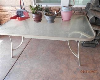 Retangular Patio Umbrella Table w/ glass top...$60.00     66 inches x 40 inches