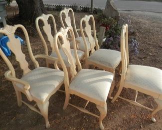 $200.00  6  PROJECT CHAIRS....Thomasville...set of 6....rock solid...fabric needs cleaning or new,  great for chalk painting.....$200 for the set.   (760) 975-5483   DJ