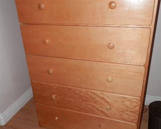 Solid Birch 5 drawer chest of drawers...$150.00.    (760) 975-5483.   DJ