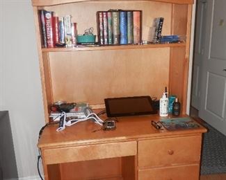 Birch  Student Desk with bookshelf back...$150.00