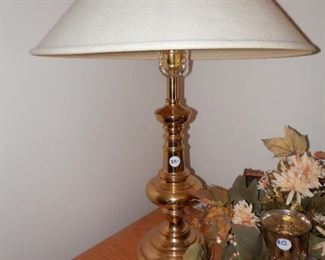 $25.00    Great Brass Candlestick lamp...shade style matches floor lamp in previous photo....Excellent condition.***$30.00**