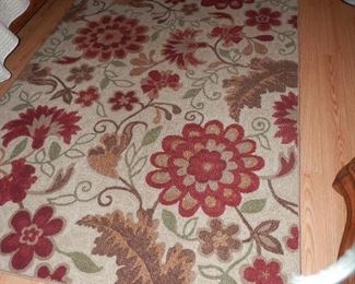 $45.00  Floral rug with nonskid back,  Nylon...by SHAW carpets...no spots or damage.  $45.00