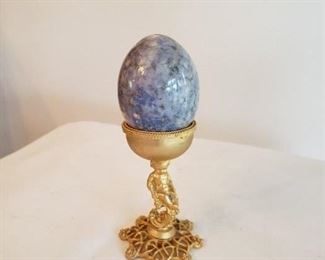 Collectible Marble Egg in Gold Stand $18.00 - Now 75% Off